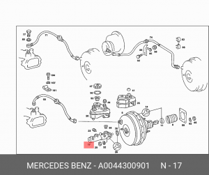 Цилиндр тормозной главный A 004 430 09 01 MERCEDES BENZ