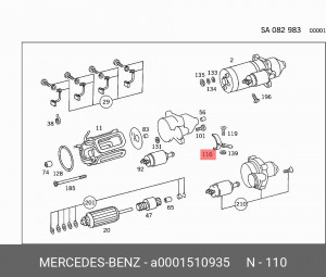 Кольцо уплотнительное A 000 151 09 35 MERCEDES BENZ
