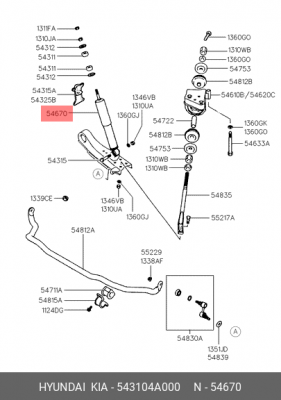 Амортизатор подвески 54310-4A000 HYUNDAI KIA