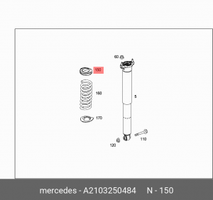 Подушка пружины подвески A 210 325 04 84 MERCEDES BENZ