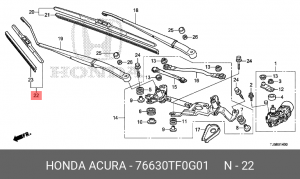Щетка стеклоочистителя 76630-TF0-G01 HONDA
