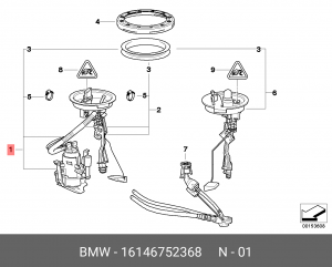 Насос электрический топливной системы 16 14 6 752 368 BMW