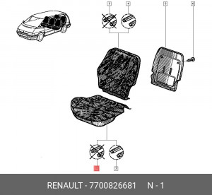 Зеркало заднего вида 7700826681 RENAULT
