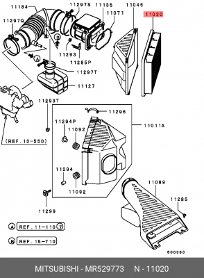 Фильтр воздушный MR529773 MITSUBISHI