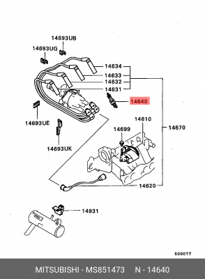 Свеча зажигания MS851473 MITSUBISHI