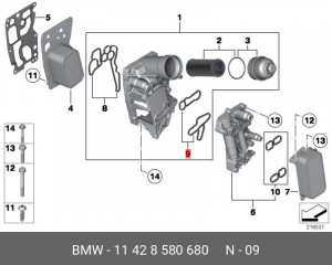 Прокладка масляного фильтра (комплект) 11 42 8 580 680 BMW