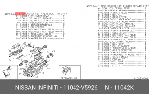 Прокладки ДВС (комплект) 11042-V5926 NISSAN