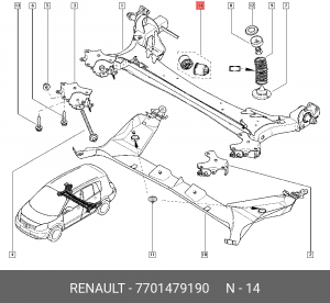 Сайлентблок 77 01 479 190 RENAULT