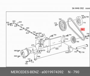 Ремень приводной A 001 997 43 92 MERCEDES BENZ