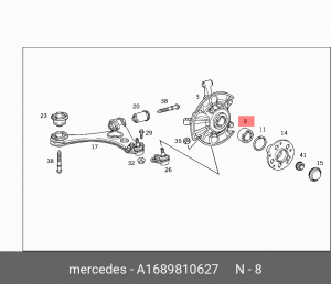 Подшипник ступицы колеса A 168 981 06 27 MERCEDES BENZ