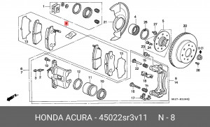 Колодки тормозные дисковые 45022-SR3-V11 HONDA