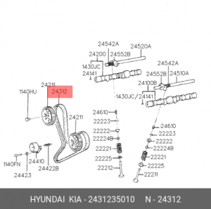 Ремень ГРМ - газораспределительного механизма 2431235010 HYUNDAI KIA