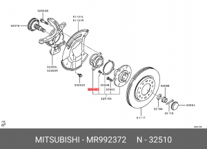 Подшипник ступицы колеса MR992372 MITSUBISHI