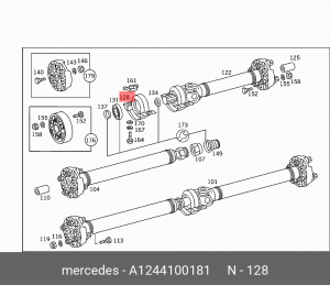 Опора карданного вала A 124 410 01 81 MERCEDES BENZ