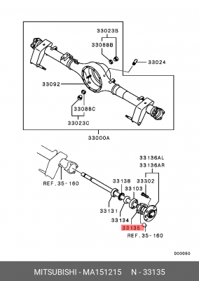 Подшипник полуоси (комплект) MA151215 MITSUBISHI