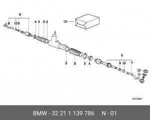 Пыльник рулевой рейки 32 21 1 139 786 BMW