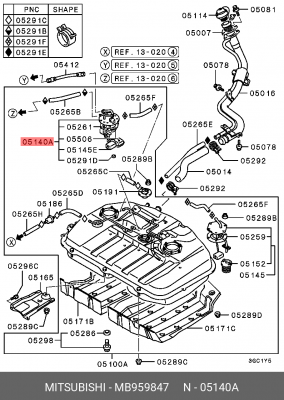Насос электрический топливной системы MB959847 MITSUBISHI