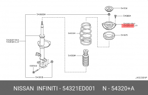 Опора амортизатора подвески 54321-ED001 NISSAN
