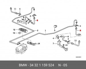 Шланг тормозной 34 32 1 159 524 BMW