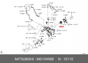 Термостат системы охлаждения с корпусом MD194988 MITSUBISHI