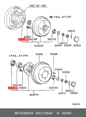 Подшипник ступицы колеса MA125844 MITSUBISHI