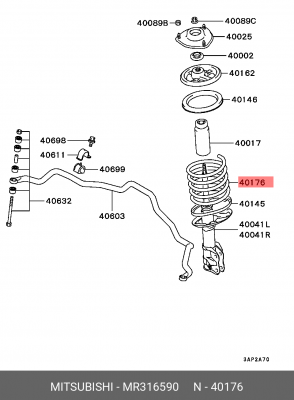 Пружина подвески MR316590 MITSUBISHI