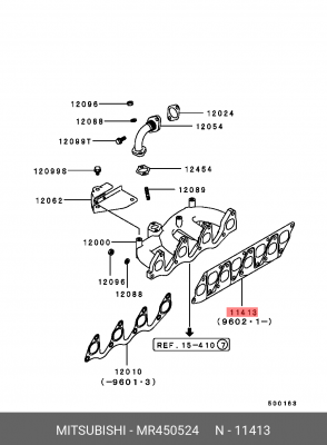 Прокладка выпускного коллектора MR450524 MITSUBISHI