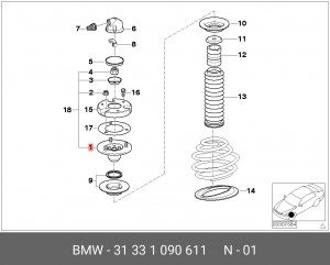 Опора амортизатора подвески 31 33 1 090 611 BMW