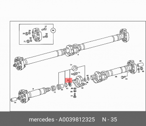 Подшипник опоры карданного вала A 003 981 23 25 MERCEDES BENZ