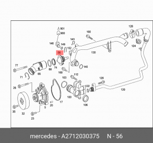 Термостат системы охлаждения A2712030375 MERCEDES BENZ