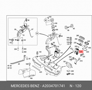 Датчик уровня топлива A 203 470 17 41 MERCEDES BENZ