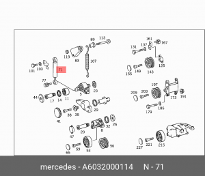 Амортизатор натяжителя ремня приводного A6032000114 MERCEDES BENZ
