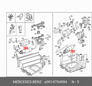 Насос электрический топливной системы A0014704994 MERCEDES BENZ