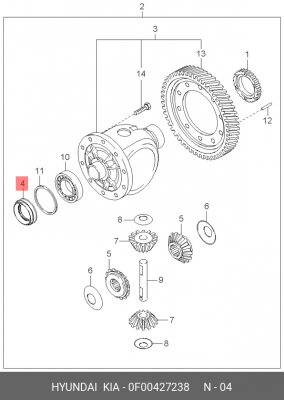 Сальник КПП 0F00427238 HYUNDAI KIA
