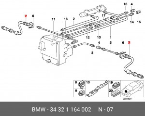 Шланг тормозной 34 32 1 164 002 BMW