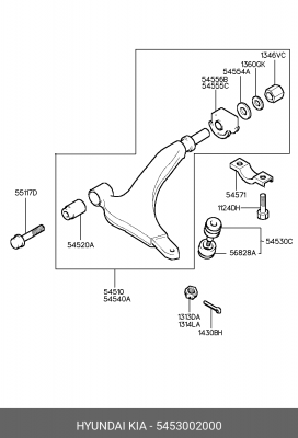 Опора шаровая подвески 5453002000 HYUNDAI KIA