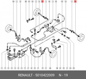 Шланг тормозной 5010422009 RENAULT