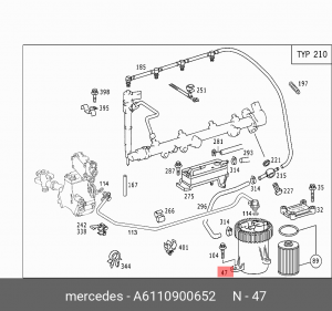 Фильтр топливный A6110900652 MERCEDES BENZ