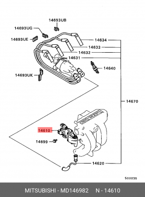 Катушка зажигания MD146982 MITSUBISHI