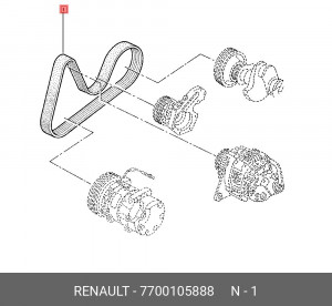 Ремень приводной 77 00 105 888 RENAULT