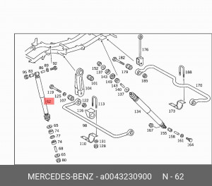 Амортизатор подвески A0043230900 MERCEDES BENZ