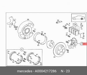 Суппорт тормозной (ремкомплект) A 000 421 72 86 MERCEDES BENZ