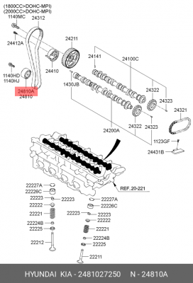 Ролик ремня ГРМ 2481027250 HYUNDAI KIA