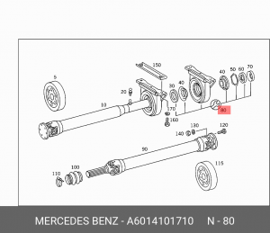Опора карданного вала A 601 410 17 10 MERCEDES BENZ