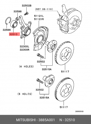 Подшипник ступицы колеса 3885A001 MITSUBISHI