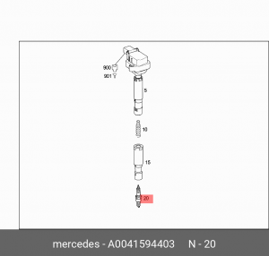 Свеча зажигания A0041594403 MERCEDES BENZ