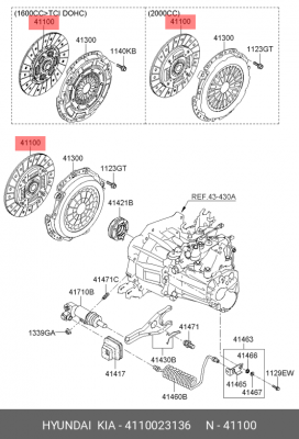 Диск сцепления 4110023136 HYUNDAI KIA