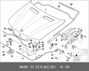 Амортизатор капота 51 23 8 402 551 BMW