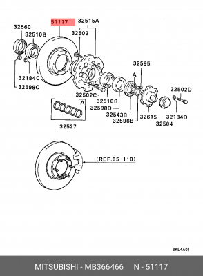 Диск тормозной MB366466 MITSUBISHI