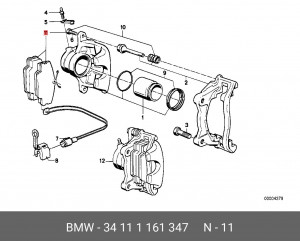 Колодки тормозные дисковые 34 11 1 161 347 BMW